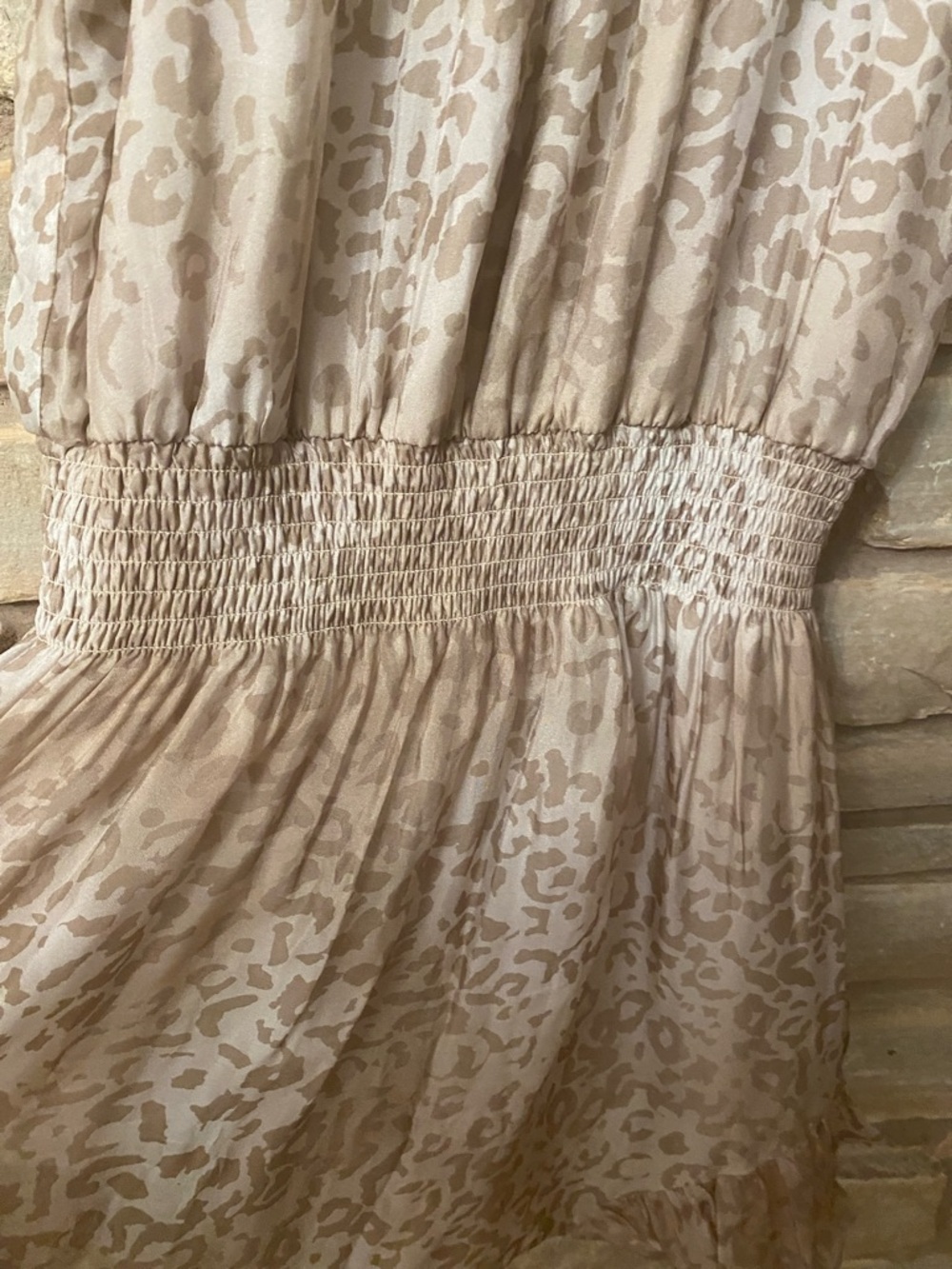 Ramy Brook Beige Animal Print Mini Dress Size M - Picture 6 of 12